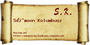 Sámson Kolumbusz névjegykártya